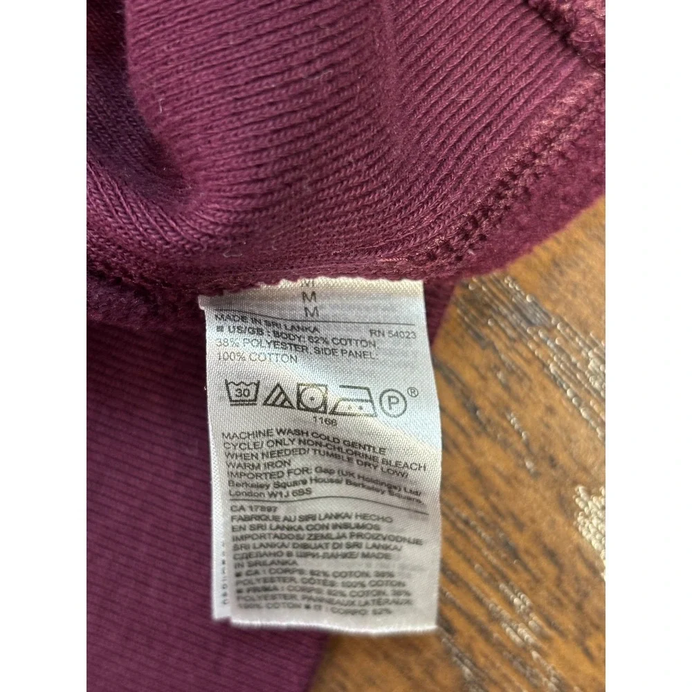 Banana Republic Sweatshirt Medium Maroon Crew Neck Pullover Cotton Raglan Mens